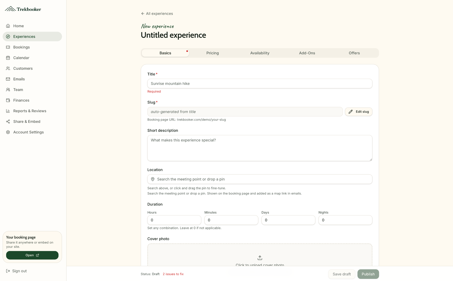 Customize your booking flow